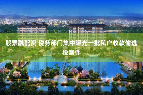 股票融配资 税务部门集中曝光一批私户收款偷逃税案件