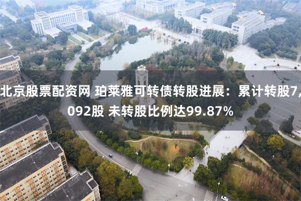 北京股票配资网 珀莱雅可转债转股进展：累计转股7,092股 未转股比例达99.87%