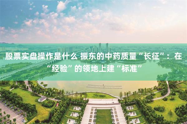 股票实盘操作是什么 振东的中药质量“长征”：在“经验”的领地上建“标准”