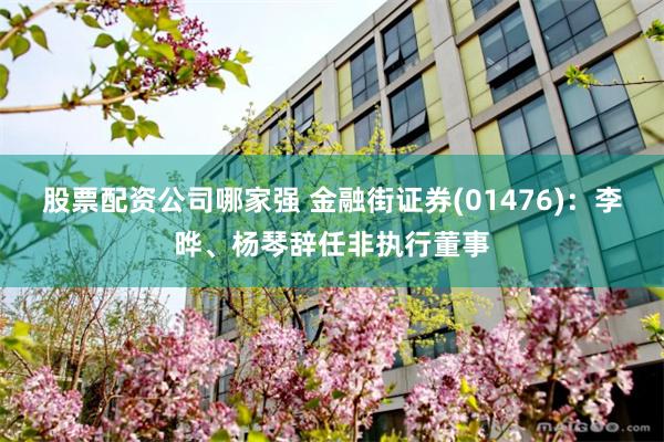 股票配资公司哪家强 金融街证券(01476)：李晔、杨琴辞任非执行董事