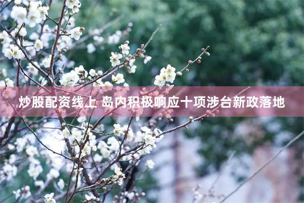 炒股配资线上 岛内积极响应十项涉台新政落地
