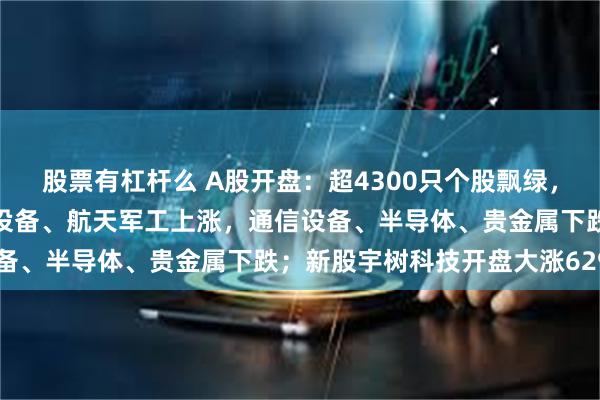 股票有杠杆么 A股开盘：超4300只个股飘绿，三大指数集体低开；发电设备、航天军工上涨，通信设备、半导体、贵金属下跌；新股宇树科技开盘大涨629%