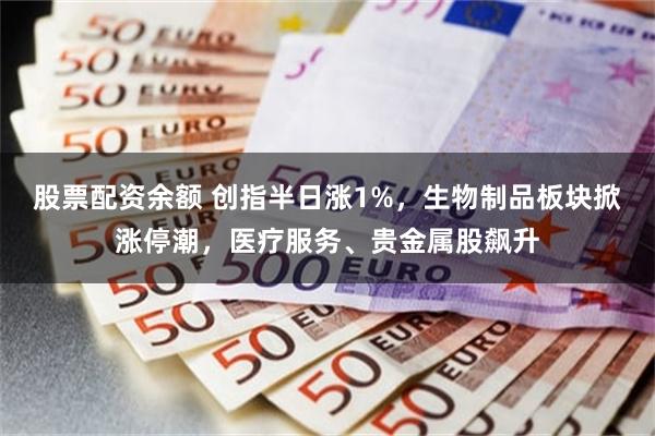 股票配资余额 创指半日涨1%，生物制品板块掀涨停潮，医疗服务、贵金属股飙升