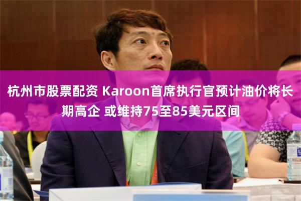 杭州市股票配资 Karoon首席执行官预计油价将长期高企 或维持75至85美元区间