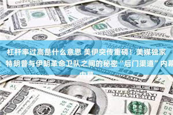 杠杆率过高是什么意思 美伊突传重磅！美媒独家：特朗普与伊朗革命卫队之间的秘密“后门渠道”内幕