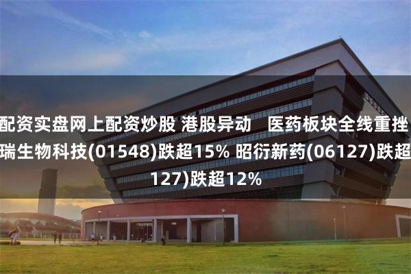 配资实盘网上配资炒股 港股异动   医药板块全线重挫 金斯瑞生物科技(01548)跌超15% 昭衍新药(06127)跌超12%