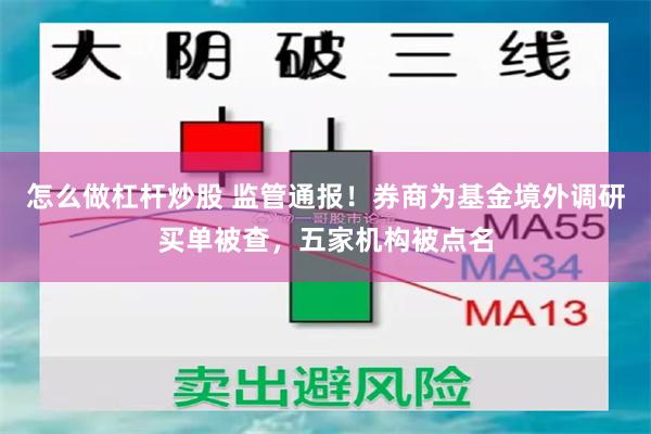 怎么做杠杆炒股 监管通报！券商为基金境外调研买单被查，五家机构被点名
