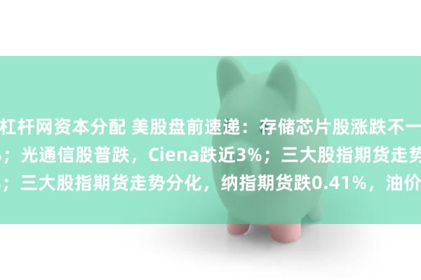 杠杆网资本分配 美股盘前速递：存储芯片股涨跌不一，SK海力士涨1.74%；光通信股普跌，Ciena跌近3%；三大股指期货走势分化，纳指期货跌0.41%，油价涨金银跌